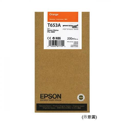 EPSON 原廠墨水匣 T653A00 (橘) (Pro 4900)【此商品為大圖墨水不適用任何促銷活動】