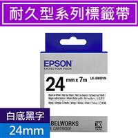 EPSON LK-6WBVN 耐久型標籤帶 24mm 白底黑字 S656417